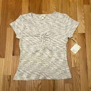 a.n.a Women's Heather Gray Short Sleeve Tee